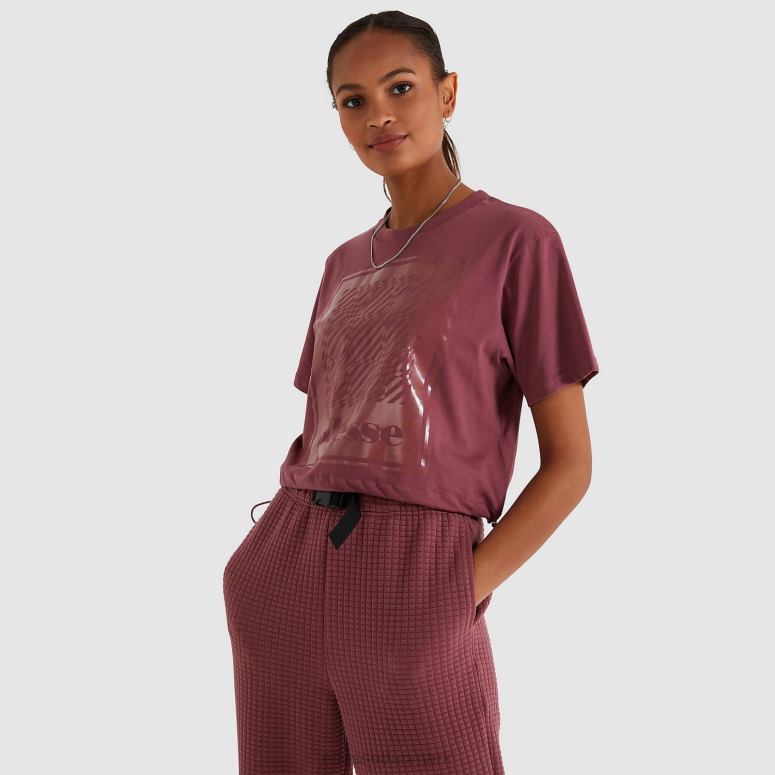 Ellesse Kvinder t-shirt med mandelafgrøder J282F215 tøj mørk pink