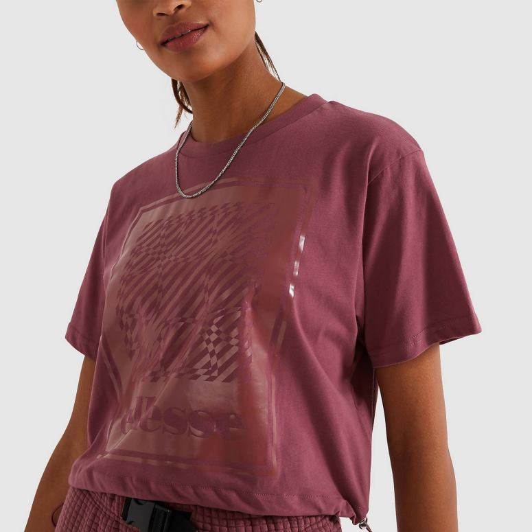 Ellesse Kvinder t-shirt med mandelafgrøder J282F215 tøj mørk pink