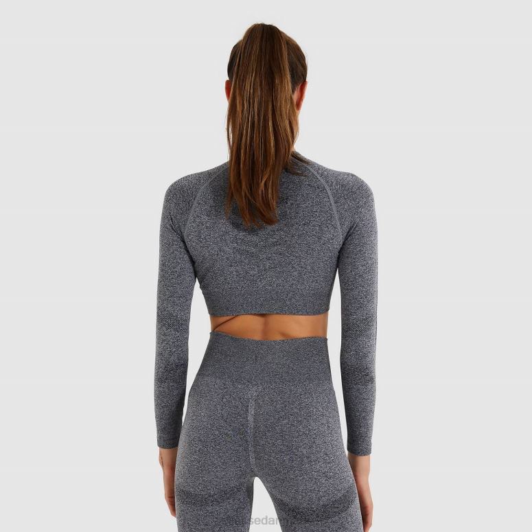 Ellesse Kvinder vamp ls cropped t-shirt J282F201 tøj mørkegrå mergel